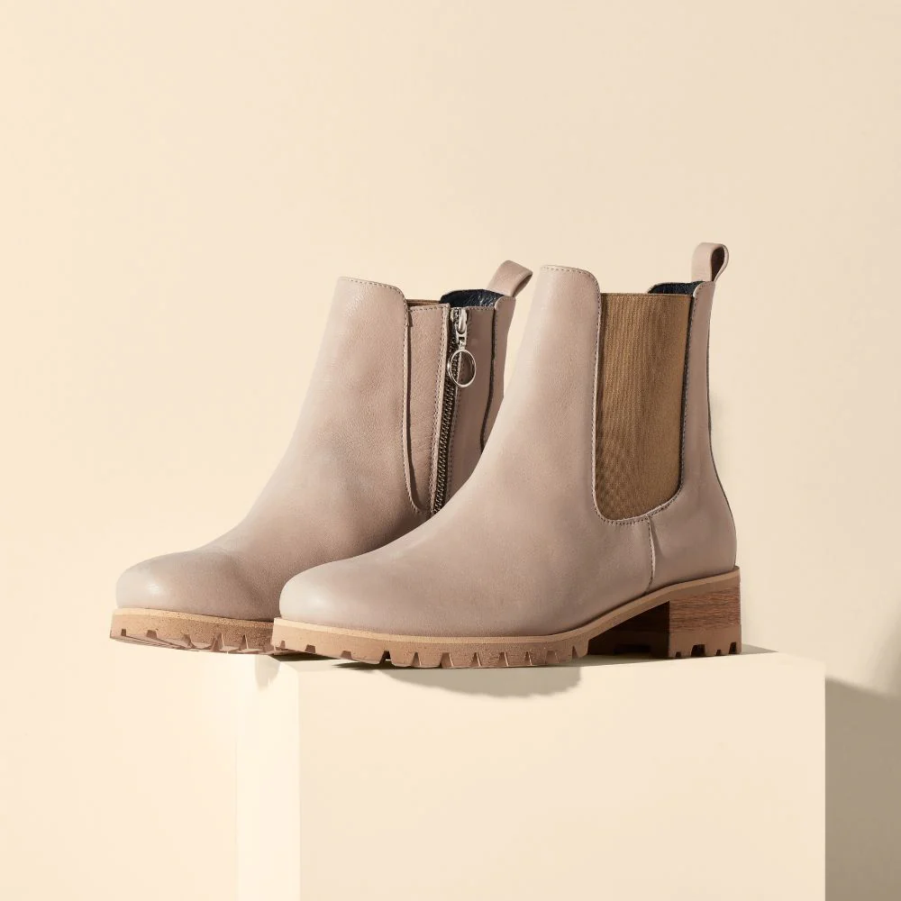 Miranda - Neutral Leather Boots - Image 10