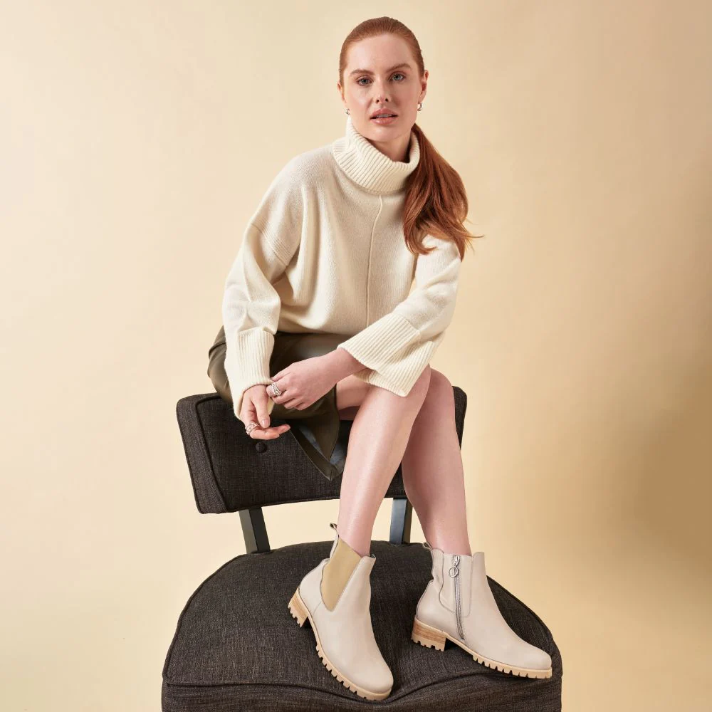 Miranda - Neutral Leather Boots - Image 7