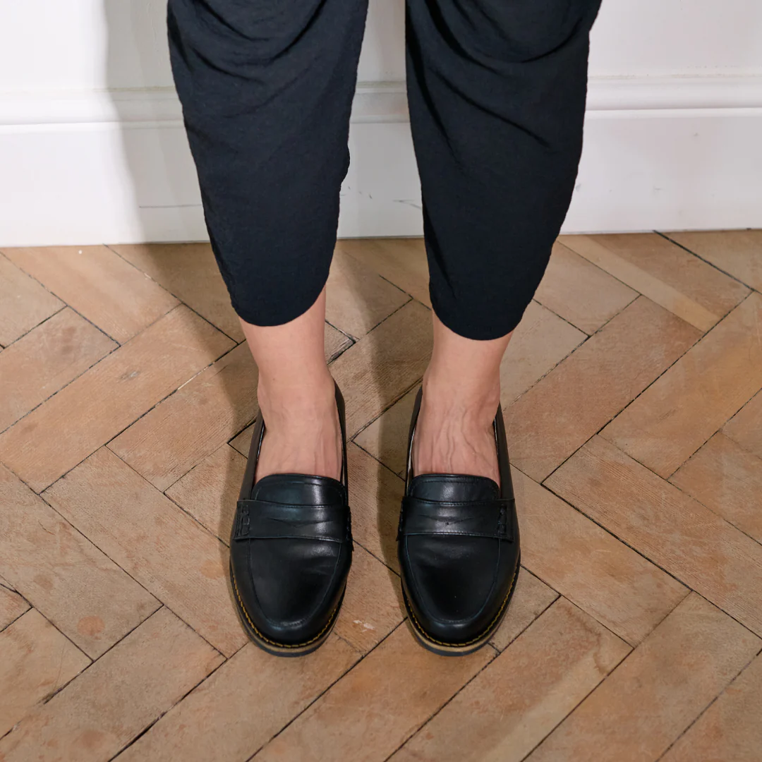 Nadia - Black Leather Loafers - Image 8