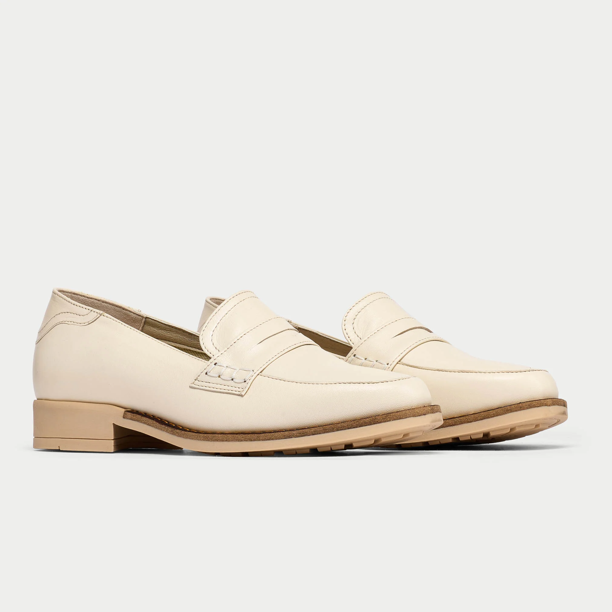 Nadia - Latte Leather Loafers - Image 2