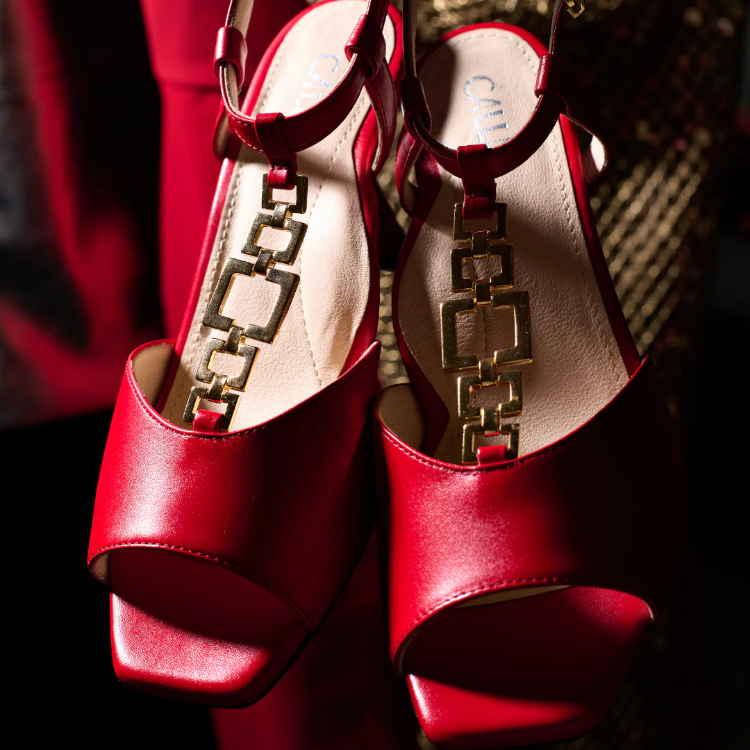 Pamela - Scarlet Leather Heels - Image 10