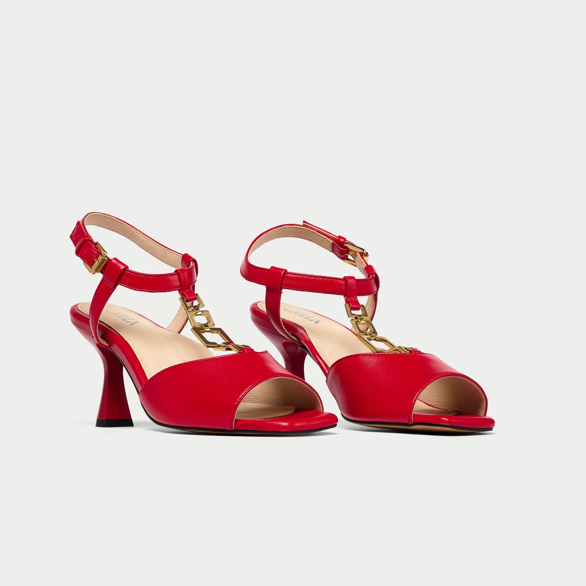 Pamela - Scarlet Leather Heels - Image 3