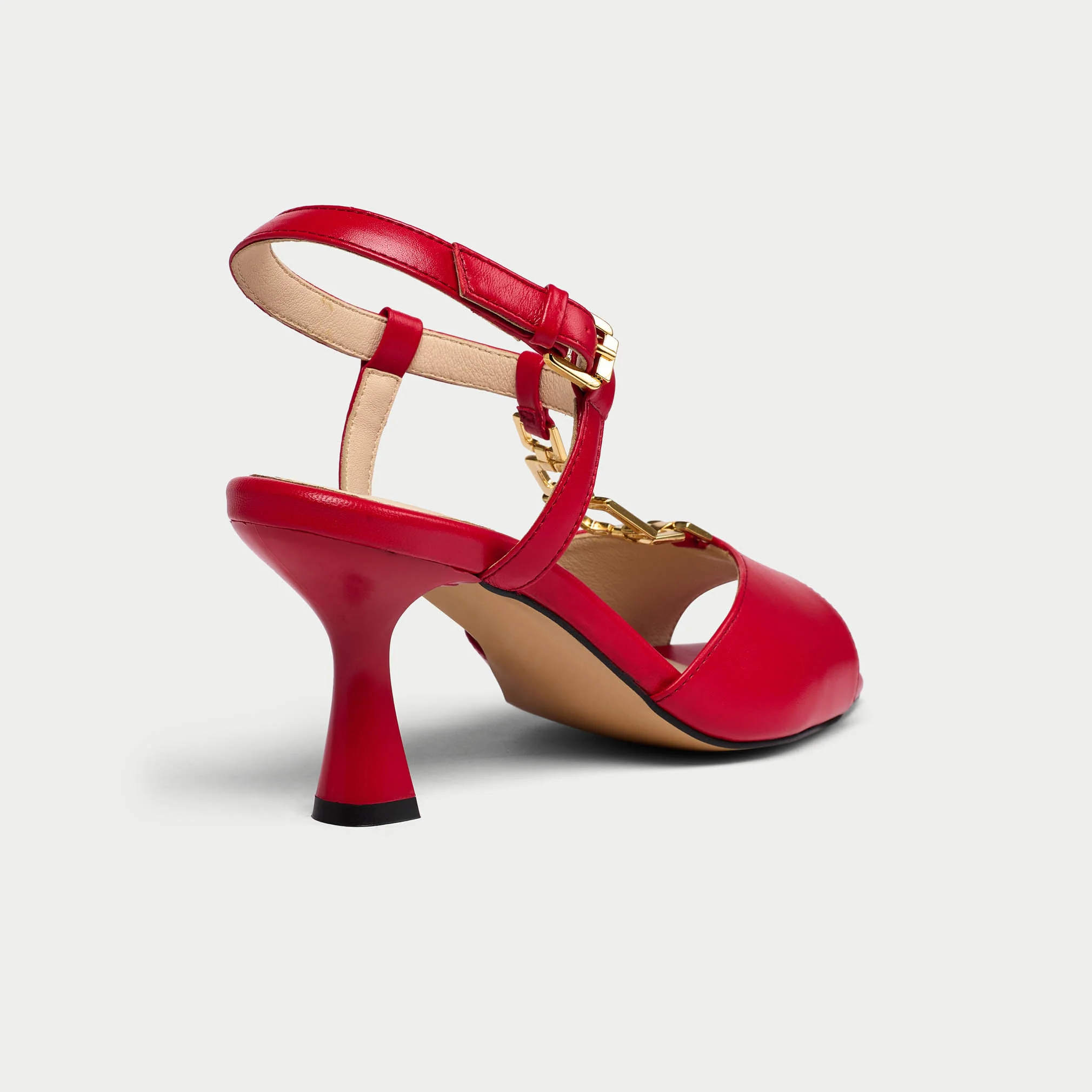 Pamela - Scarlet Leather Heels - Image 6