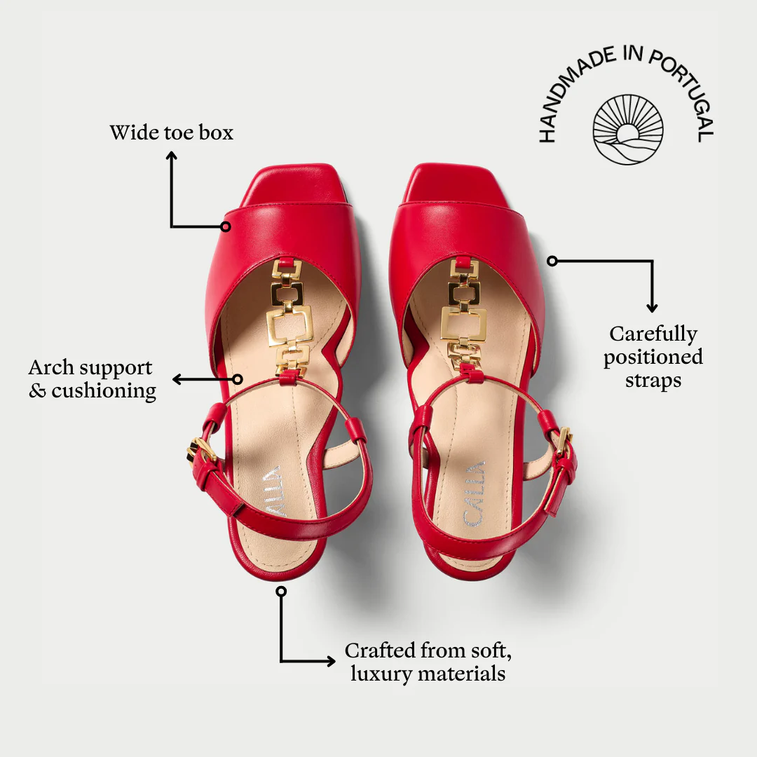 Pamela - Scarlet Leather Heels - Image 7