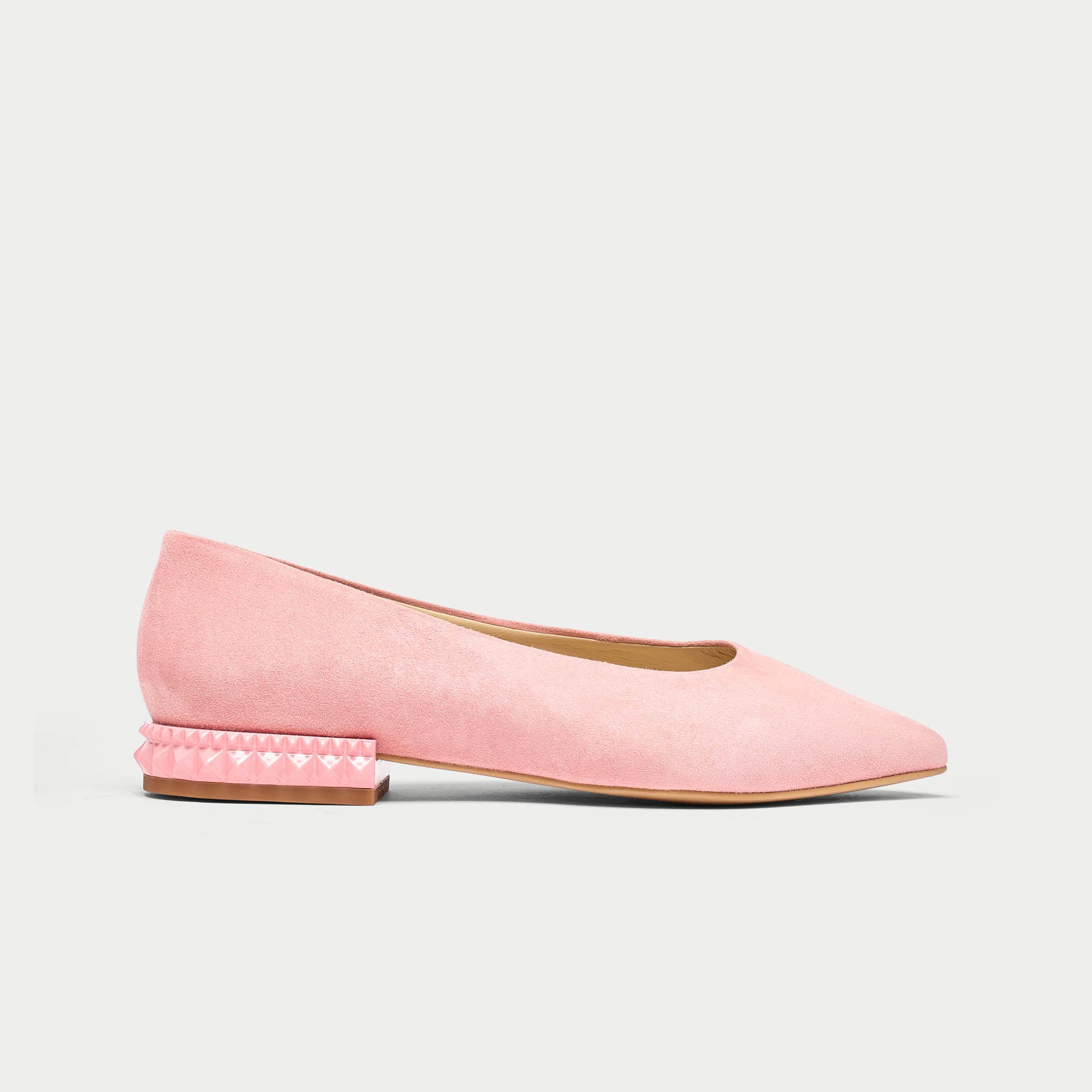 Pippa - Pink Suede Ballerinas