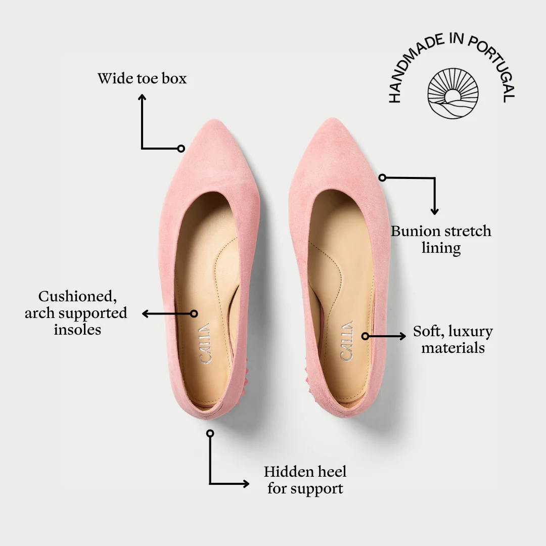 Pippa - Pink Suede Ballerinas - Image 3