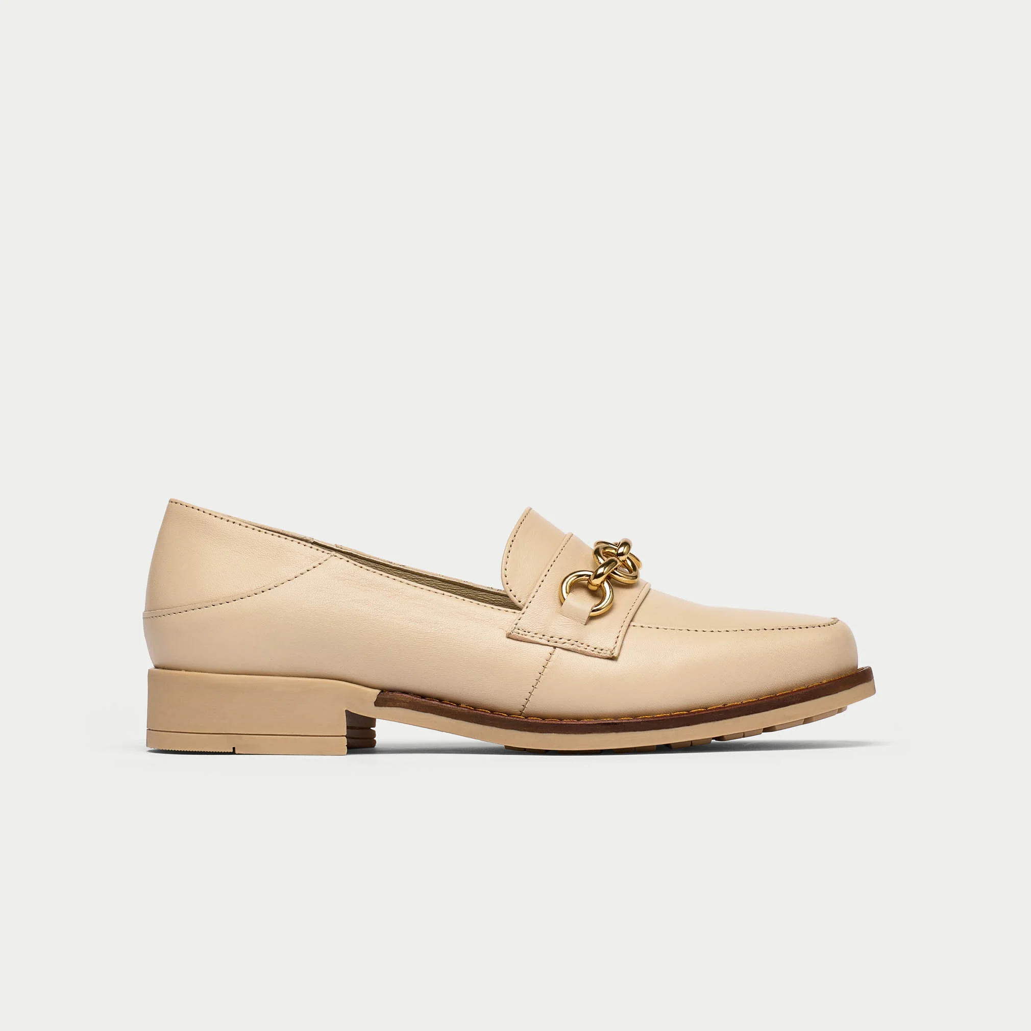 Rebecca - Neutral Leather Loafers - Image 2