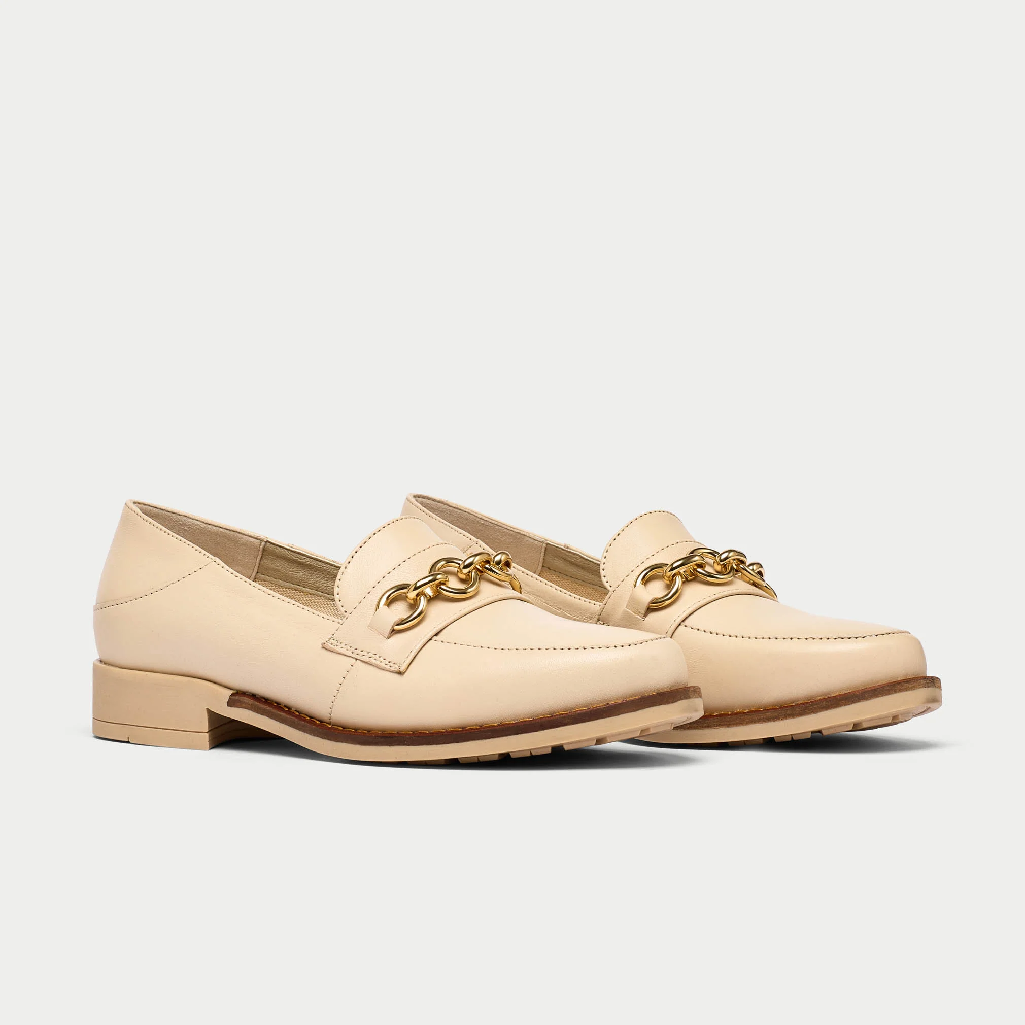Rebecca - Neutral Leather Loafers - Image 3