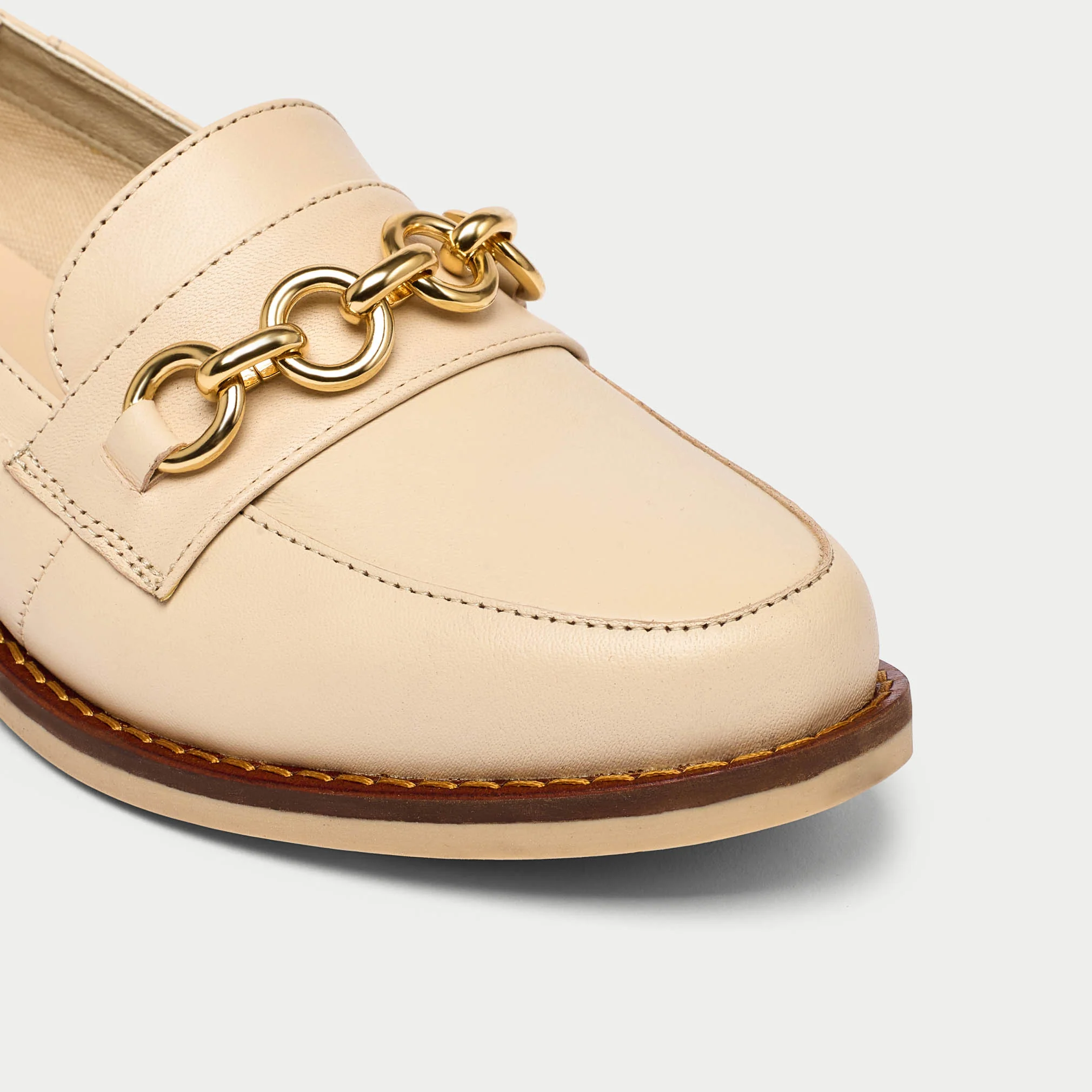 Rebecca - Neutral Leather Loafers - Image 5
