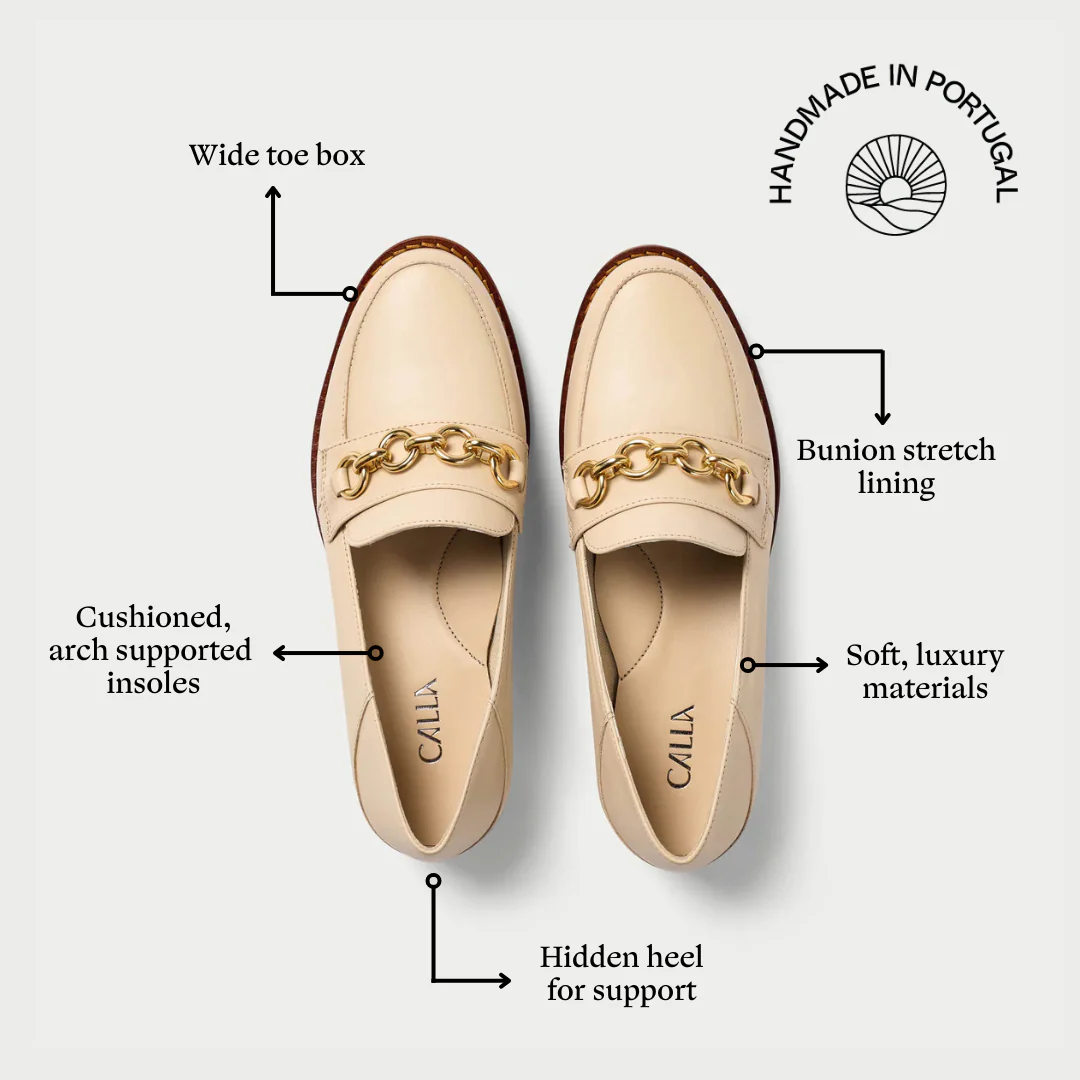 Rebecca - Neutral Leather Loafers - Image 7
