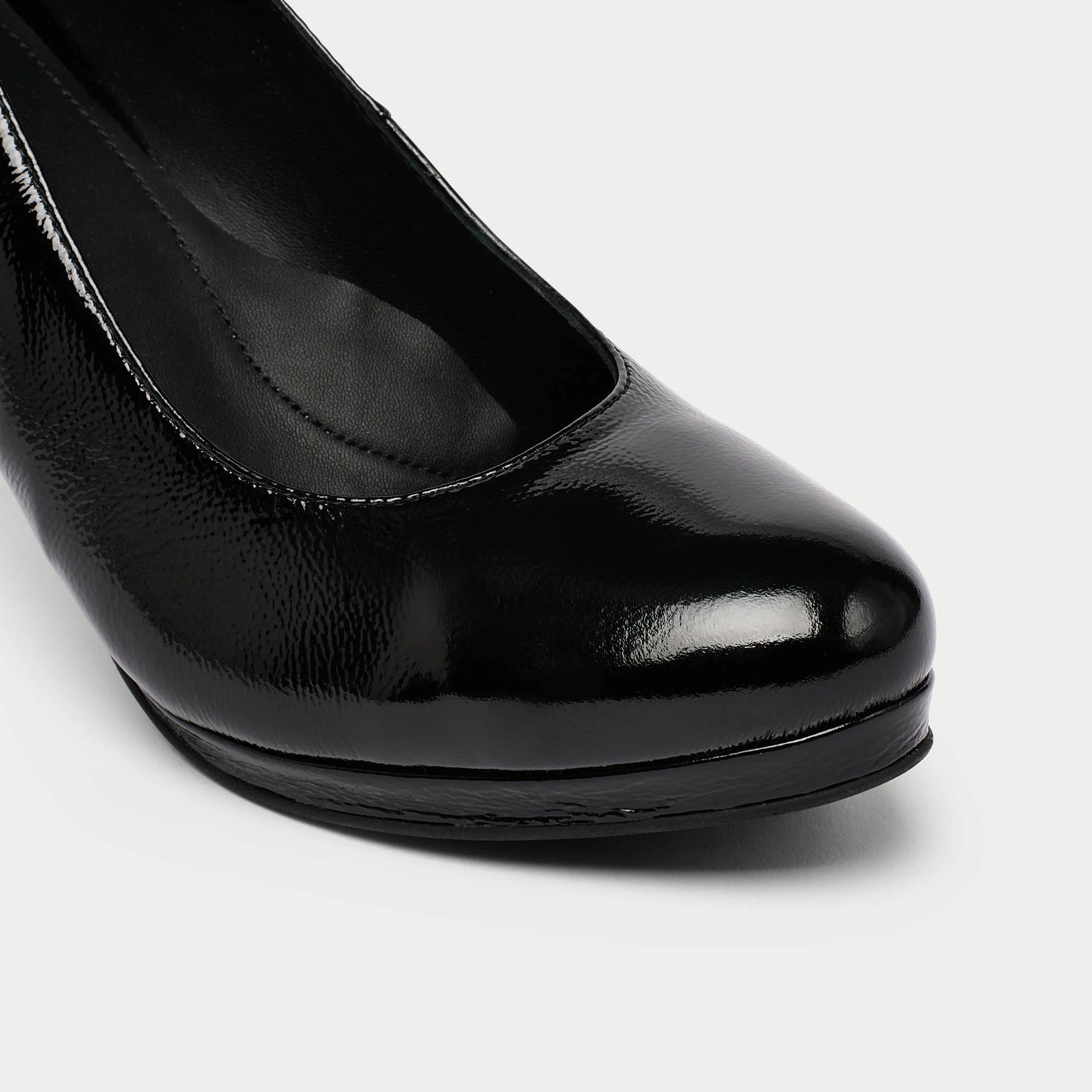 Sophia - Black Shine Leather Pumps - Image 4