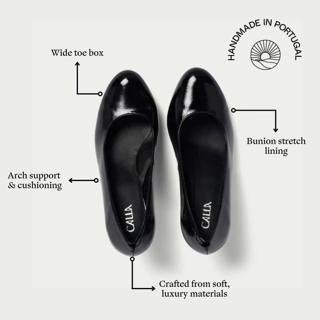 Sophia - Black Shine Leather Pumps - Image 5