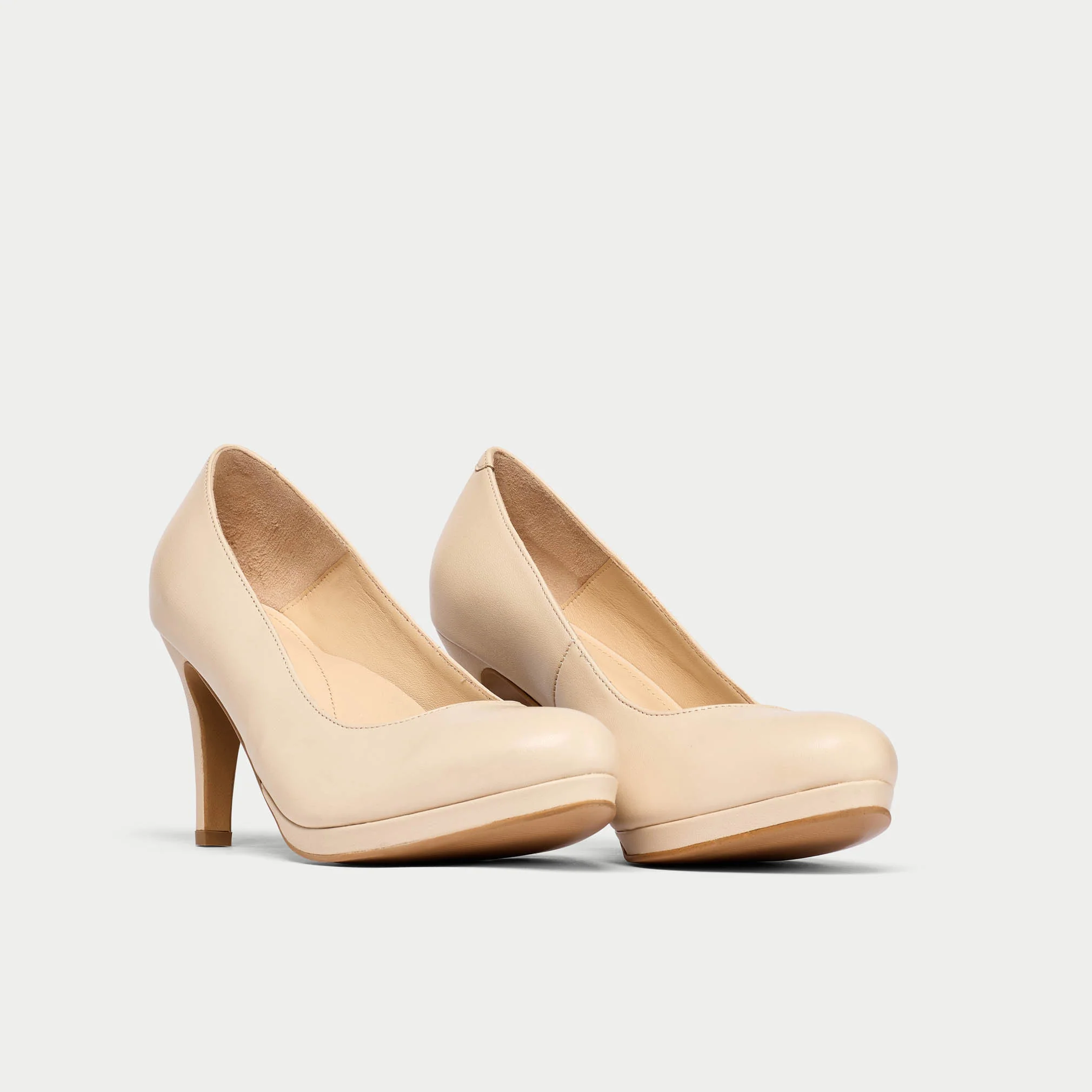 Sophia - Light Beige Leather Pumps - Image 3