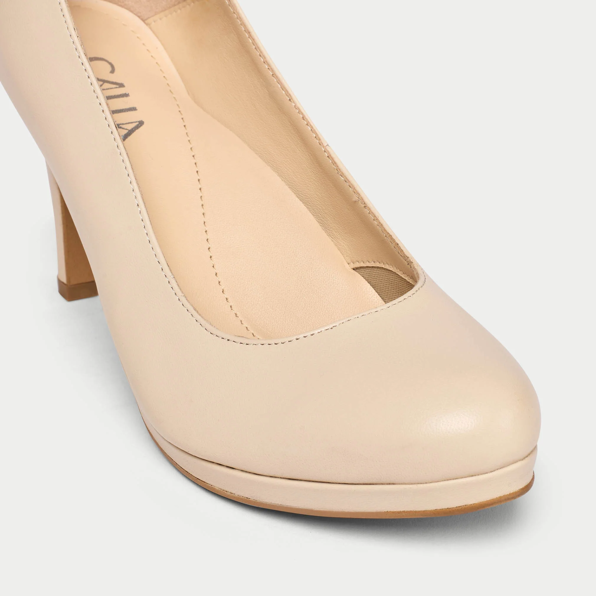 Sophia - Light Beige Leather Pumps - Image 4