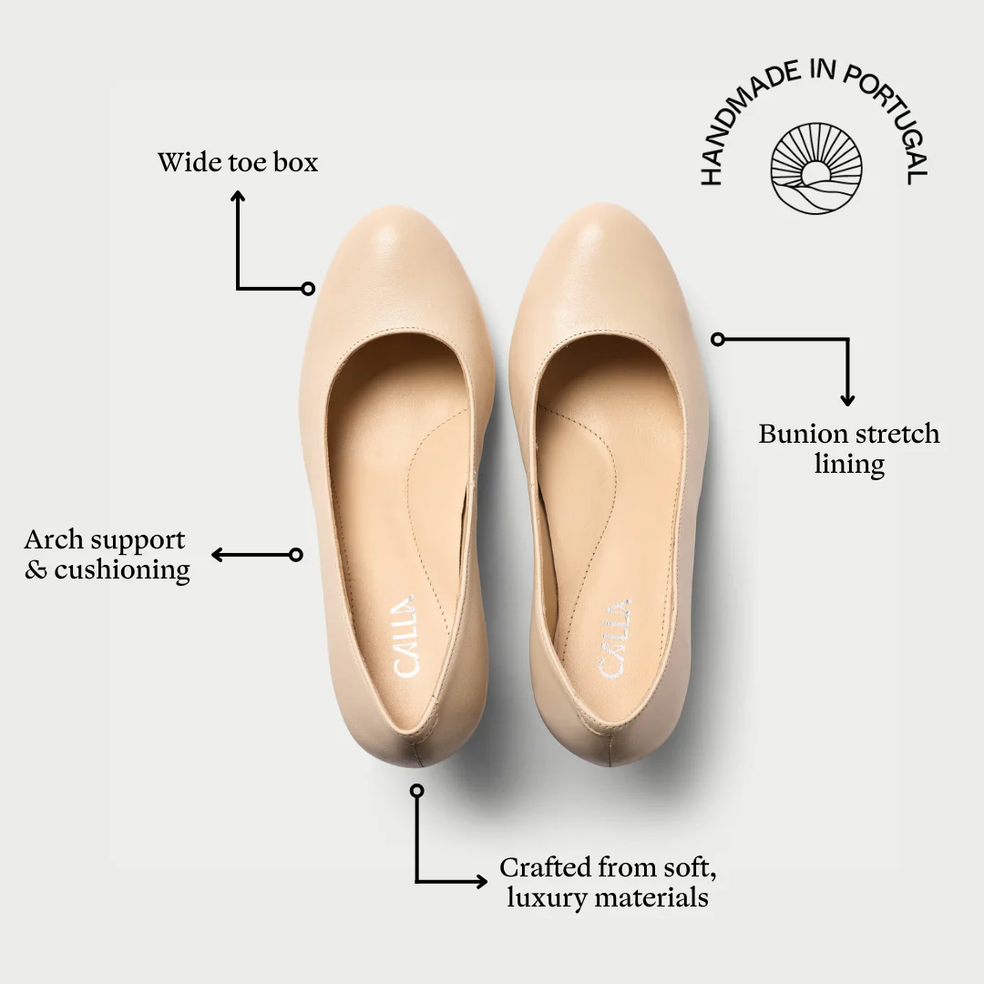 Sophia - Light Beige Leather Pumps - Image 6
