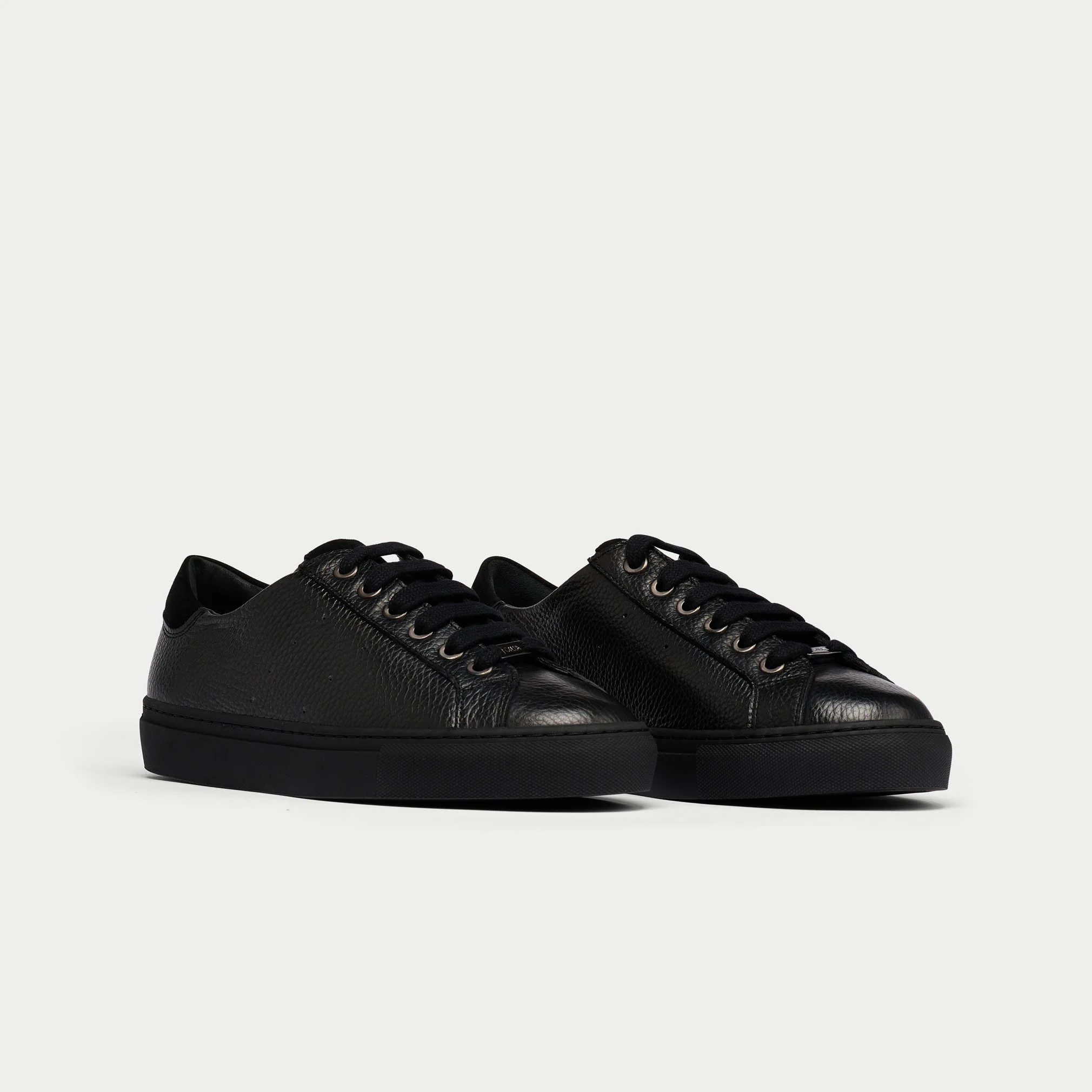 Star - Black Leather & Suede Wide Fit Sneakers - Image 2
