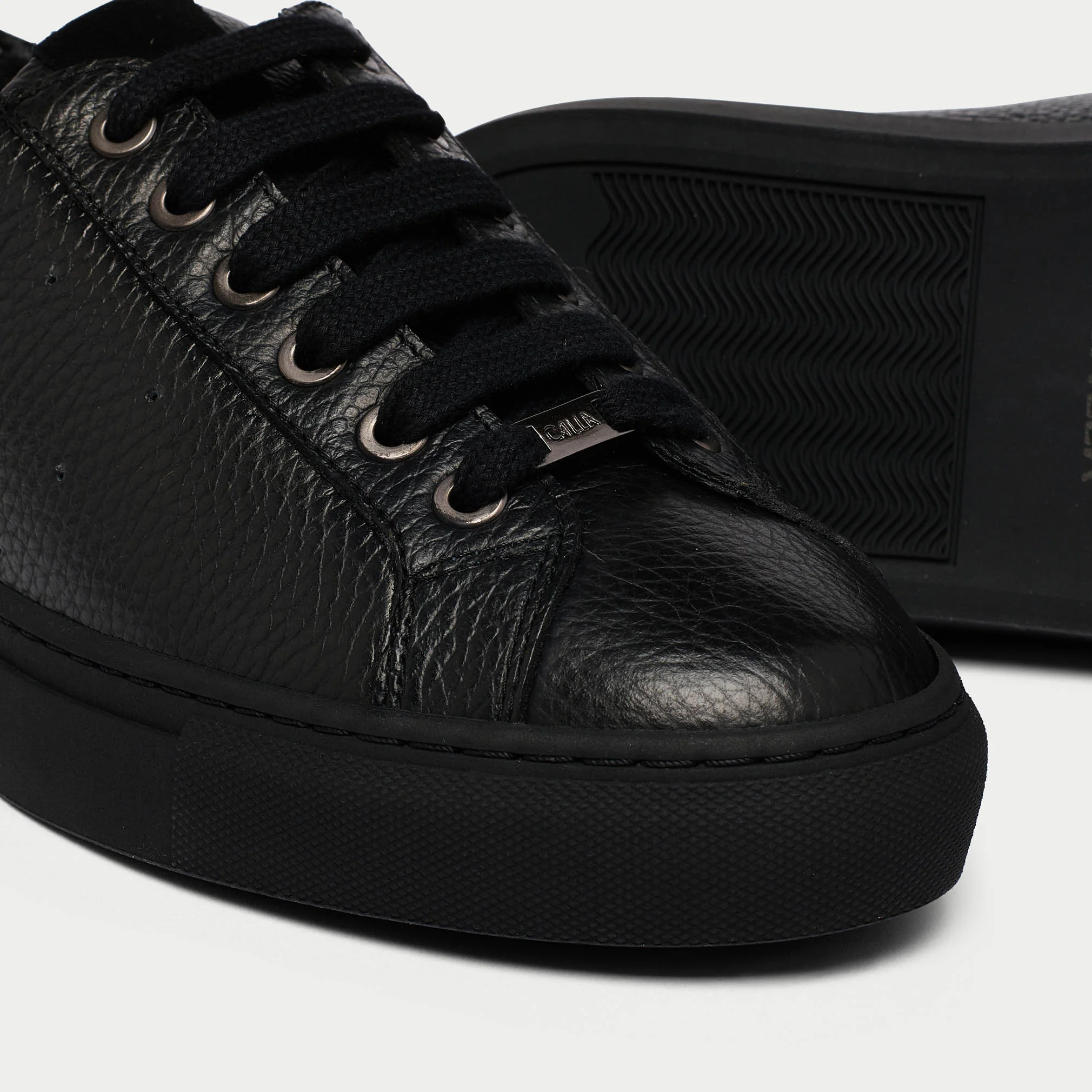 Star - Black Leather & Suede Wide Fit Sneakers - Image 3