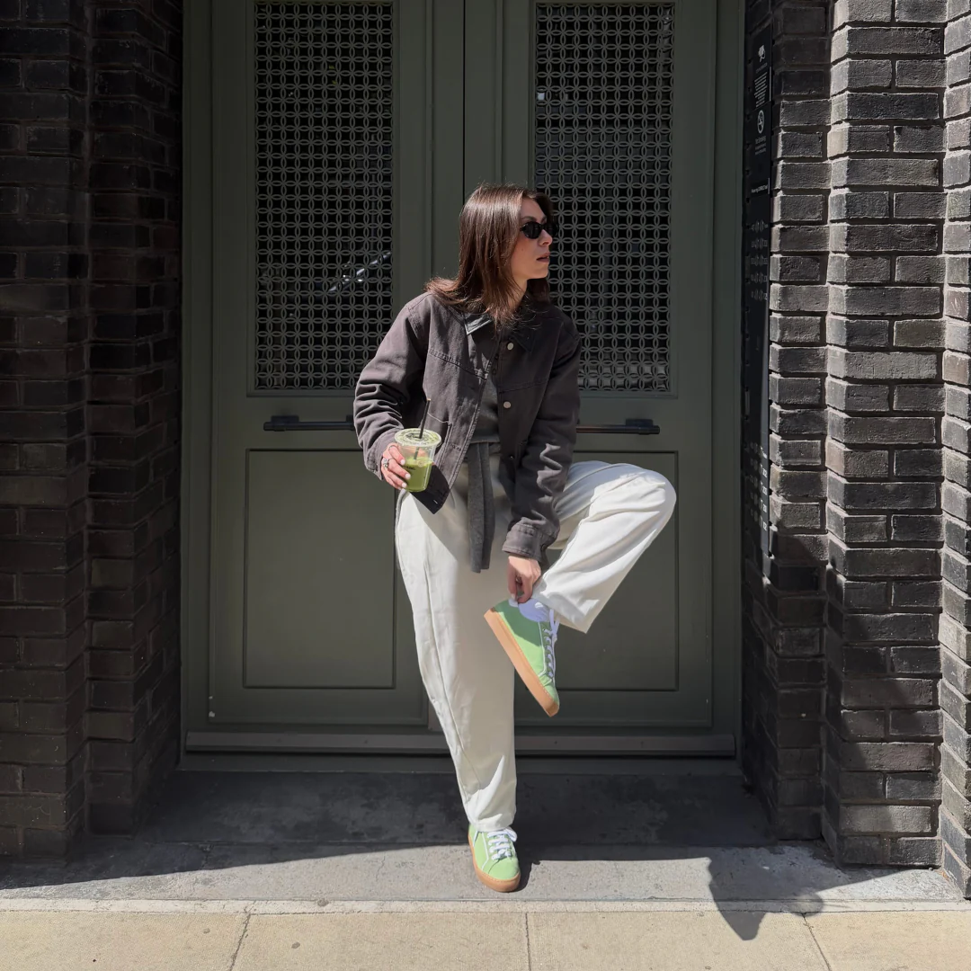 Star - Matcha Suede Wide Fit Sneakers - Image 3