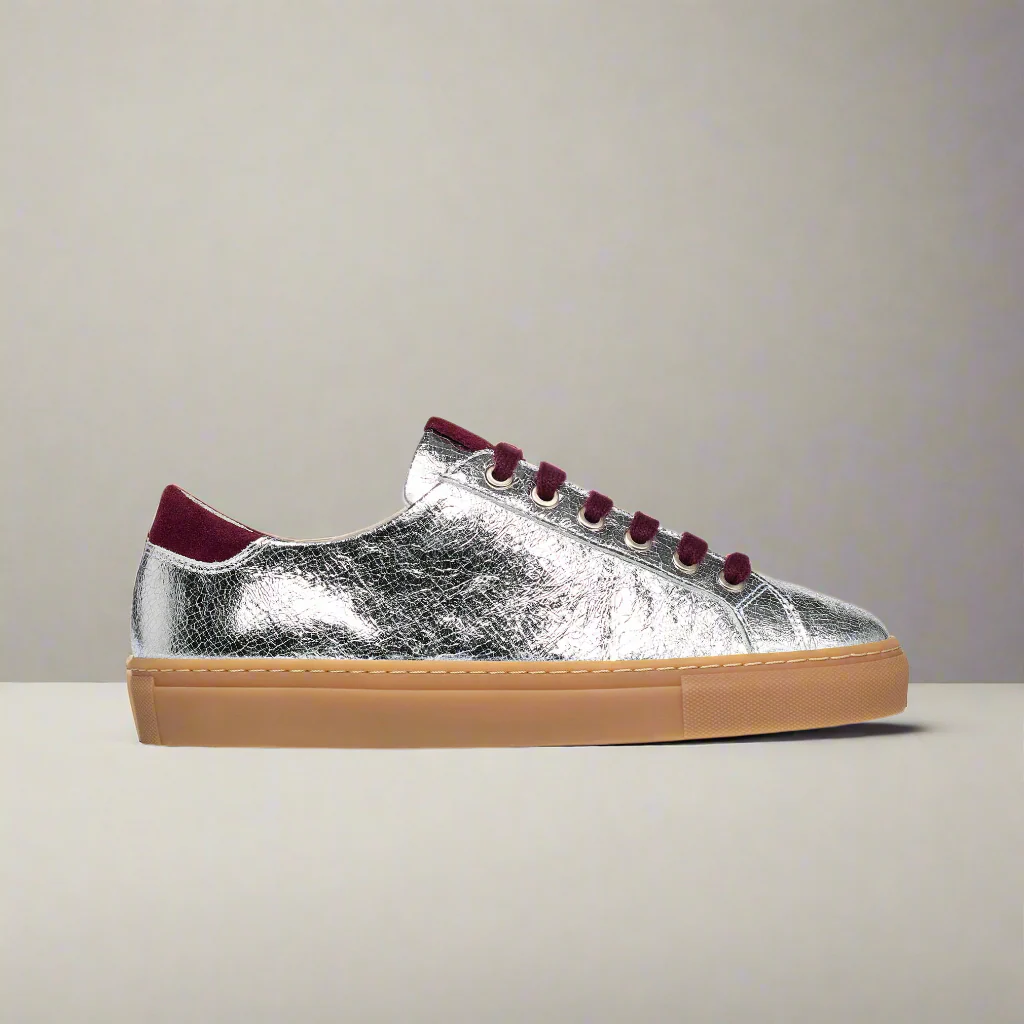 Star - Silver & Cherry Wide Fit Sneakers