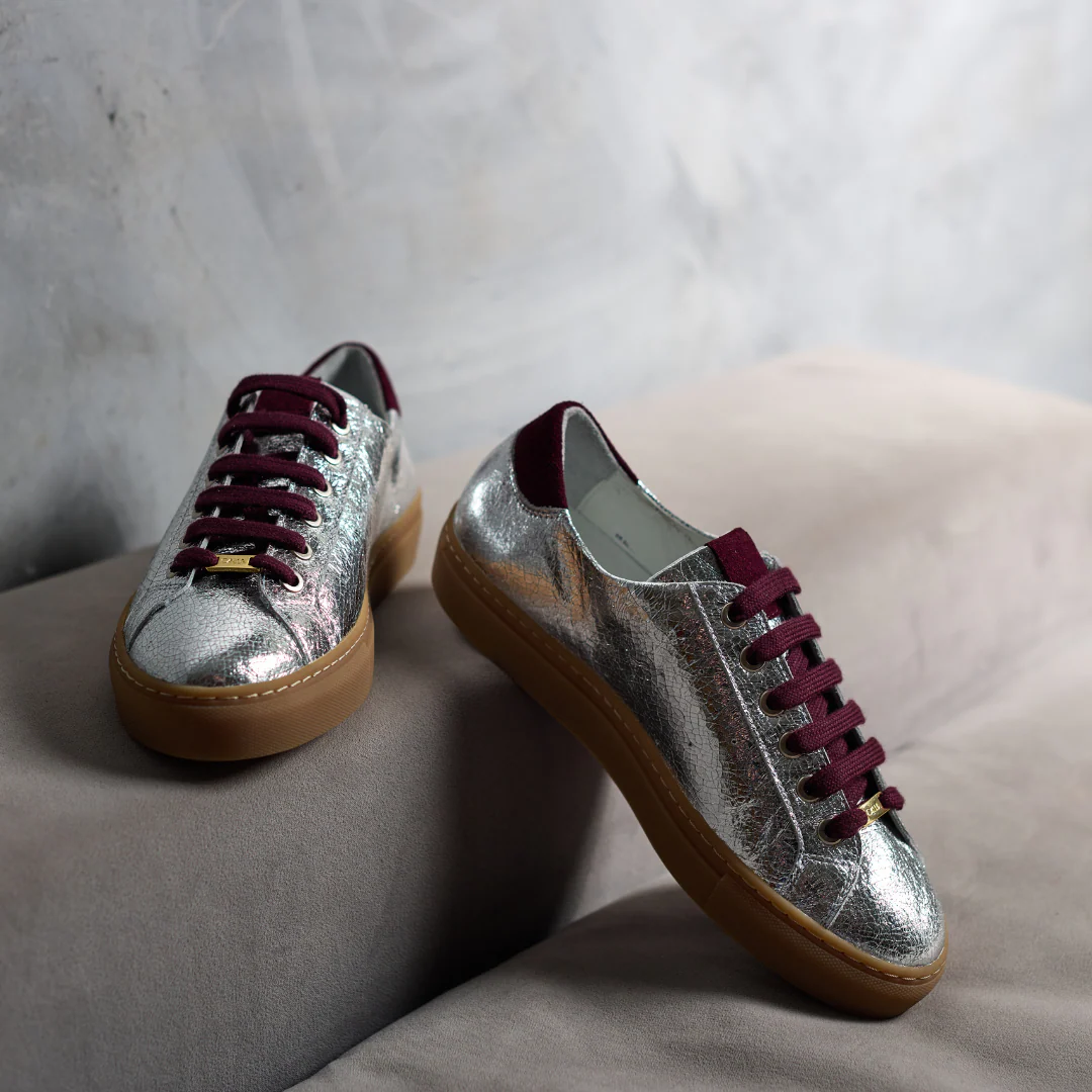 Star - Silver & Cherry Wide Fit Sneakers - Image 9