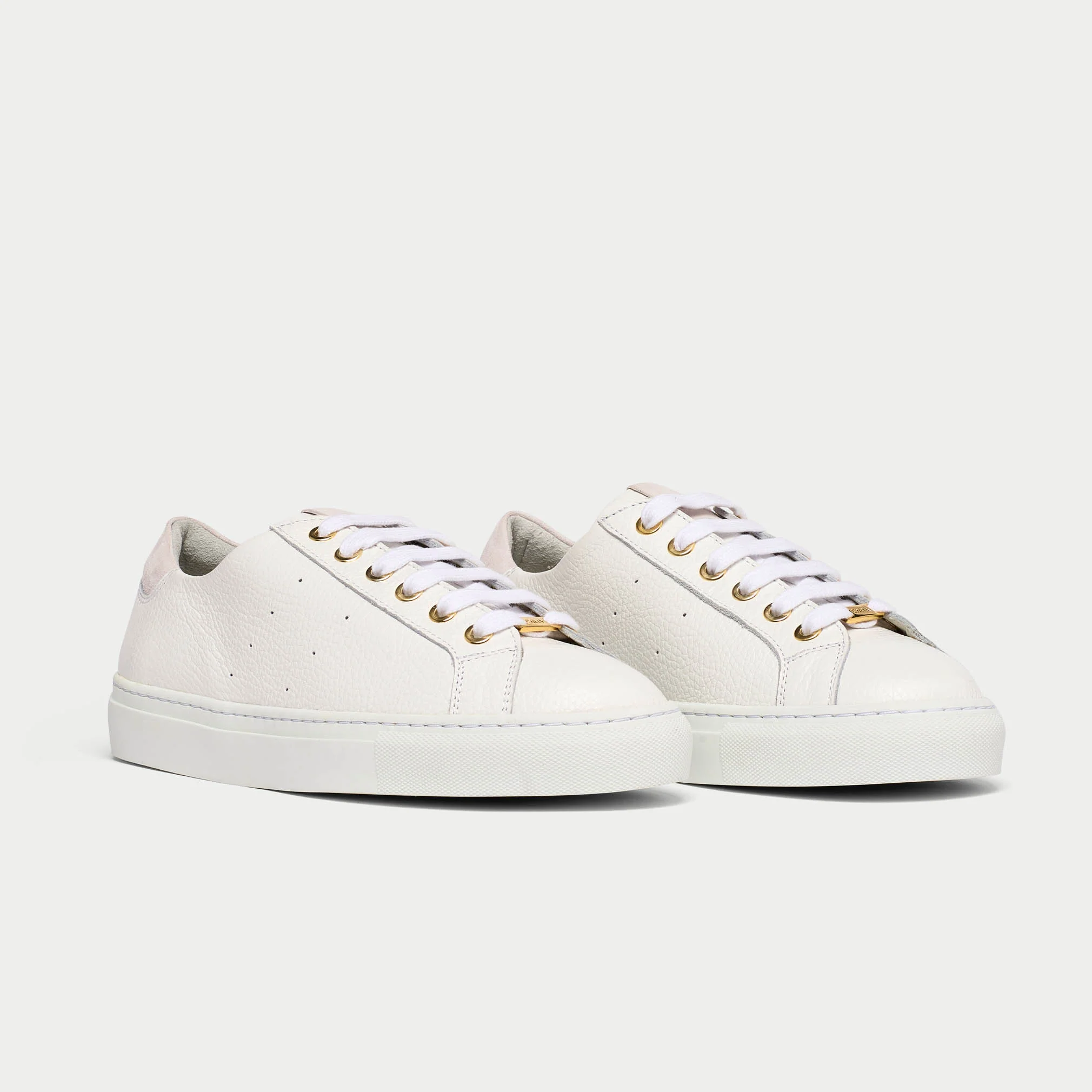 Star - White Grain Leather Wide Fit Sneakers - Image 3